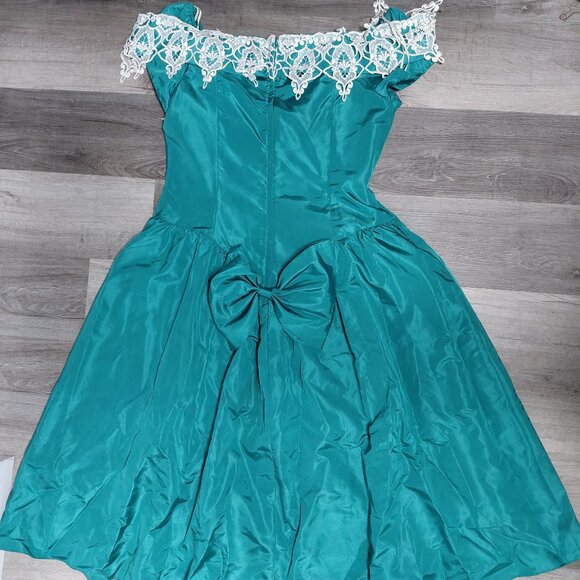 Vintage Turquoise Dress - Picture 2 of 7